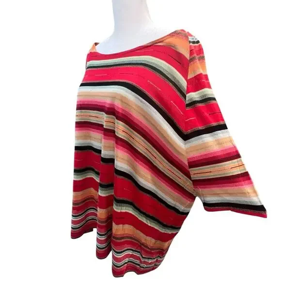 Polo Ralph Lauren Women's Western Aztec Tunic Top Red Striped Small Short Sleeve - Picture 2 of 12